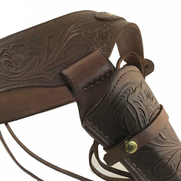 REF: GB-45 CHOCO Holsters western marron country en cuir made in Mexique
