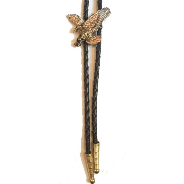 Bolotie Ou Bolo Tie - Cravate Western Unisexe En Cuir Et Métal, Noir, Environ 45 Cm (neuf Avec étiquettes)