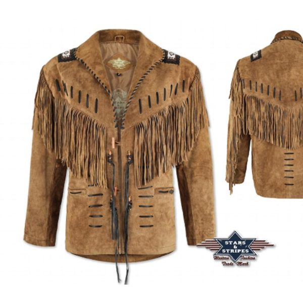 BUFFALO veste ?� franges western Stars and Stripes unisexe | la joya-western
