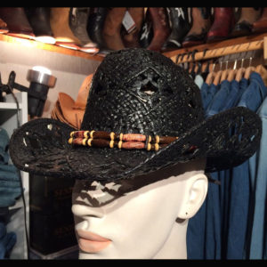 ref:5799 Chapeau country western paille couleur NOIR homme/femme