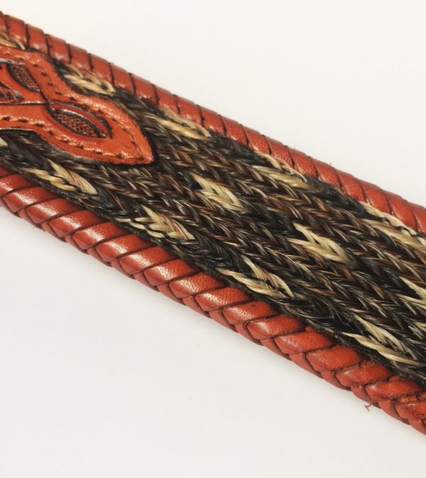 Ceinture western en cuir et crin de cheval homme/femme