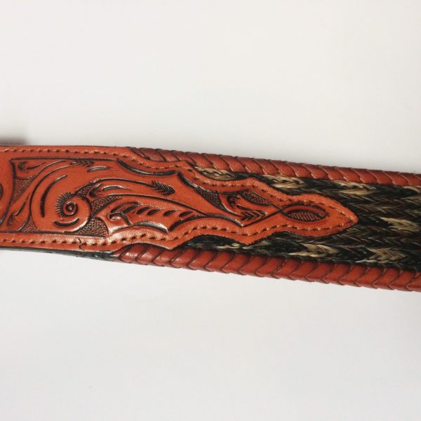 Ceinture western en cuir et crin de cheval homme/femme