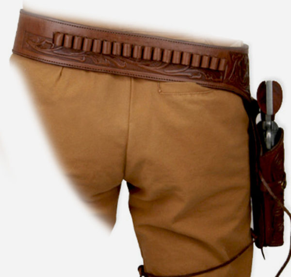 REF: GB-45 CHOCO Holsters western marron country en cuir made in Mexique