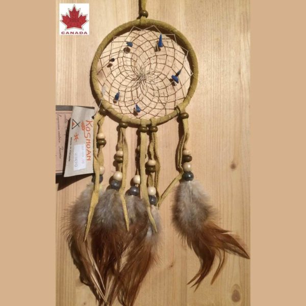 Capteur de rêves diamètre 10,5cm AMERINDIEN HURON 5 Nations Canada