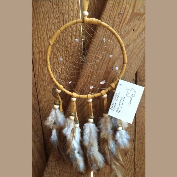 Capteur de rêves diamètre 12cm AMERINDIEN HURON 5 Nations Canada