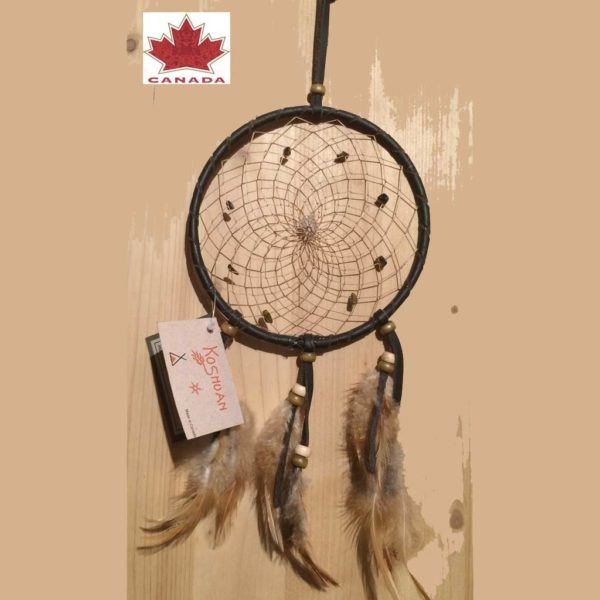 Capteur de rêves diamètre 14,5cm AMERINDIEN HURON 5 Nations Canada