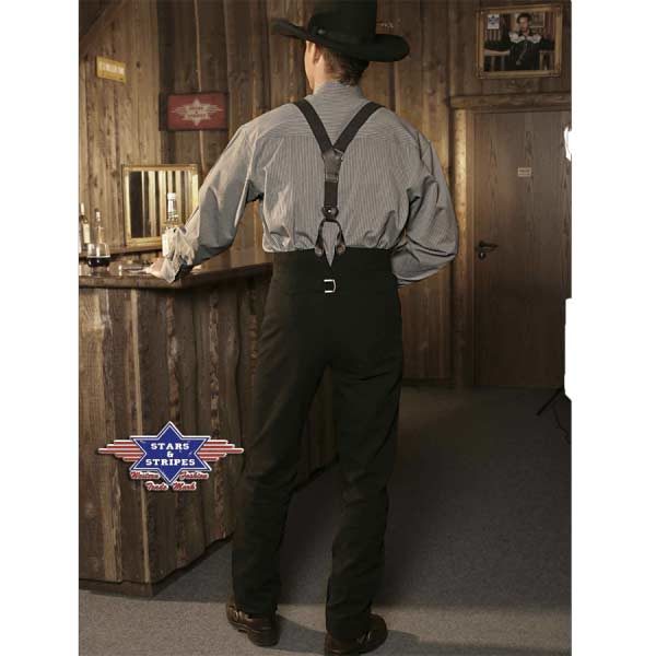 ref DILLON Pantalon noir Old West Stars and Stripes Homme