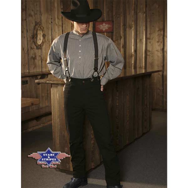 ref DILLON Pantalon noir Old West Stars and Stripes Homme
