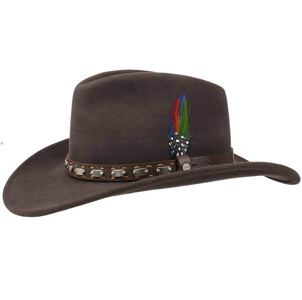Stetson Chapeau Western Laramie En Laine - Chapeau De Cowboy Feutre Pour Homme, Bandeau Cuir, Style Rodeo Automne-Hiver