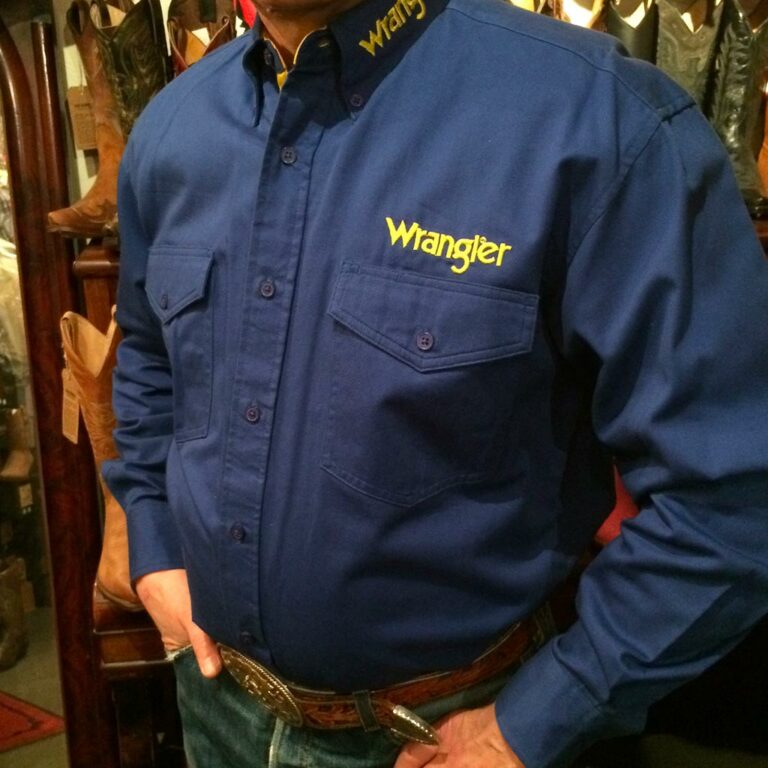 Chemise Western Panhandle Slim - Bleu à Carreaux, Boutons Nacrés, Taille 16,5 36