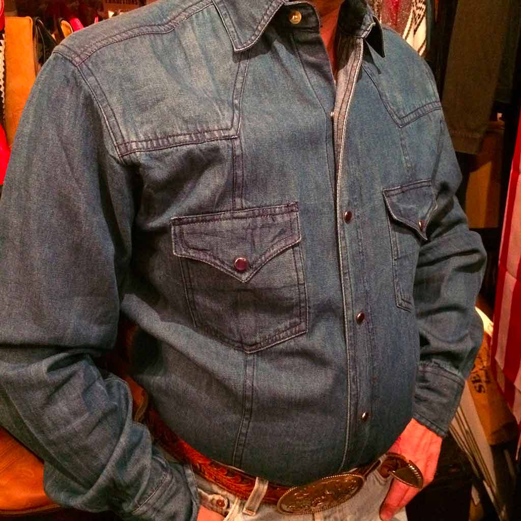 Chemise bleue stonewash WESTERN EXPRESS country western série