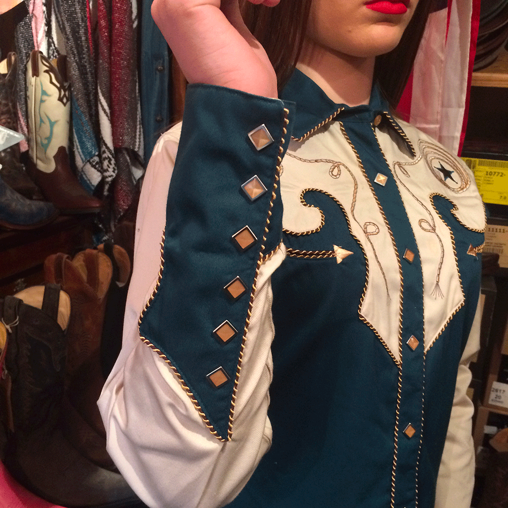 Chemise PANHANDLE SLIM vert/beige ref: 22S6223 country western