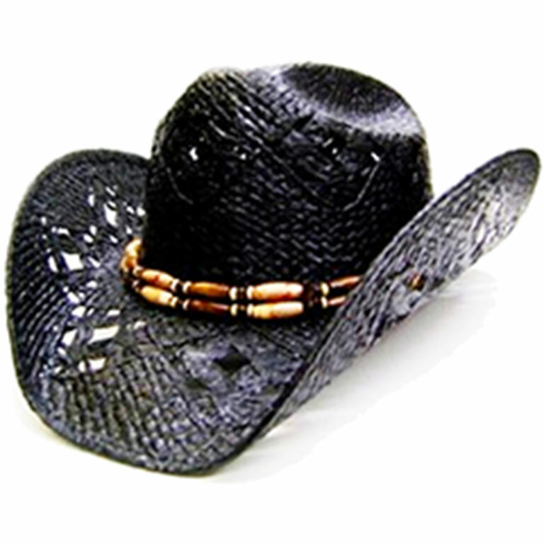 ref:5799 Chapeau country western paille couleur NOIR homme/femme