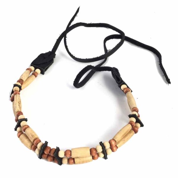 Collier os 2 rangées  AMERINDIEN HURON 5 Nations Canada.