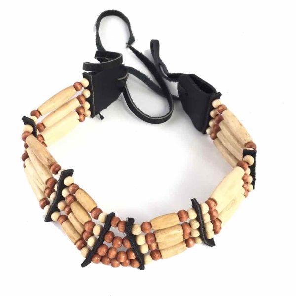 Collier os 4 rangées  AMERINDIEN HURON 5 Nations Canada.