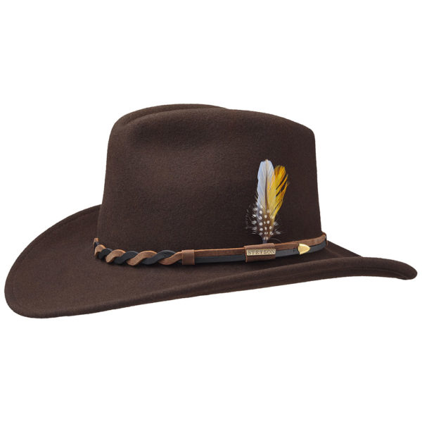 Chapeau Feutre John F. Brown - Rodéo Western - Marron - Taille 53 - NEUF