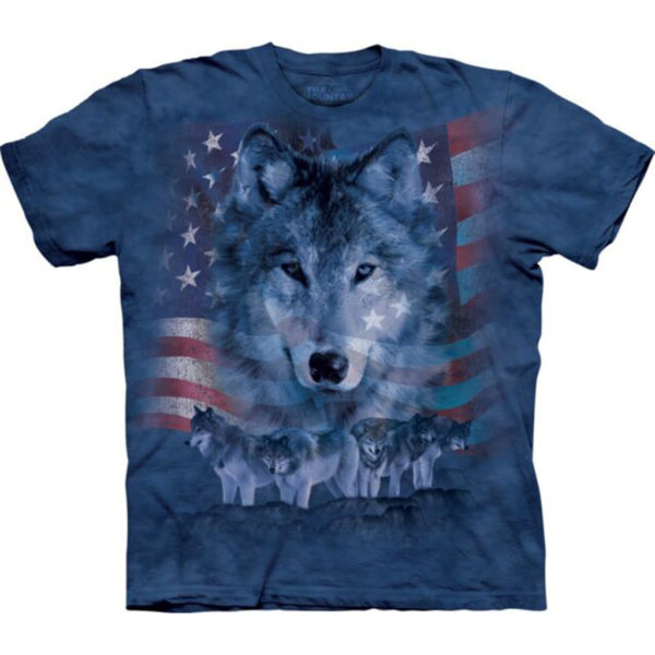 Ref: MT8228 - The Mountain Patriotic Wolfpack Patriotic USA T Shirt
