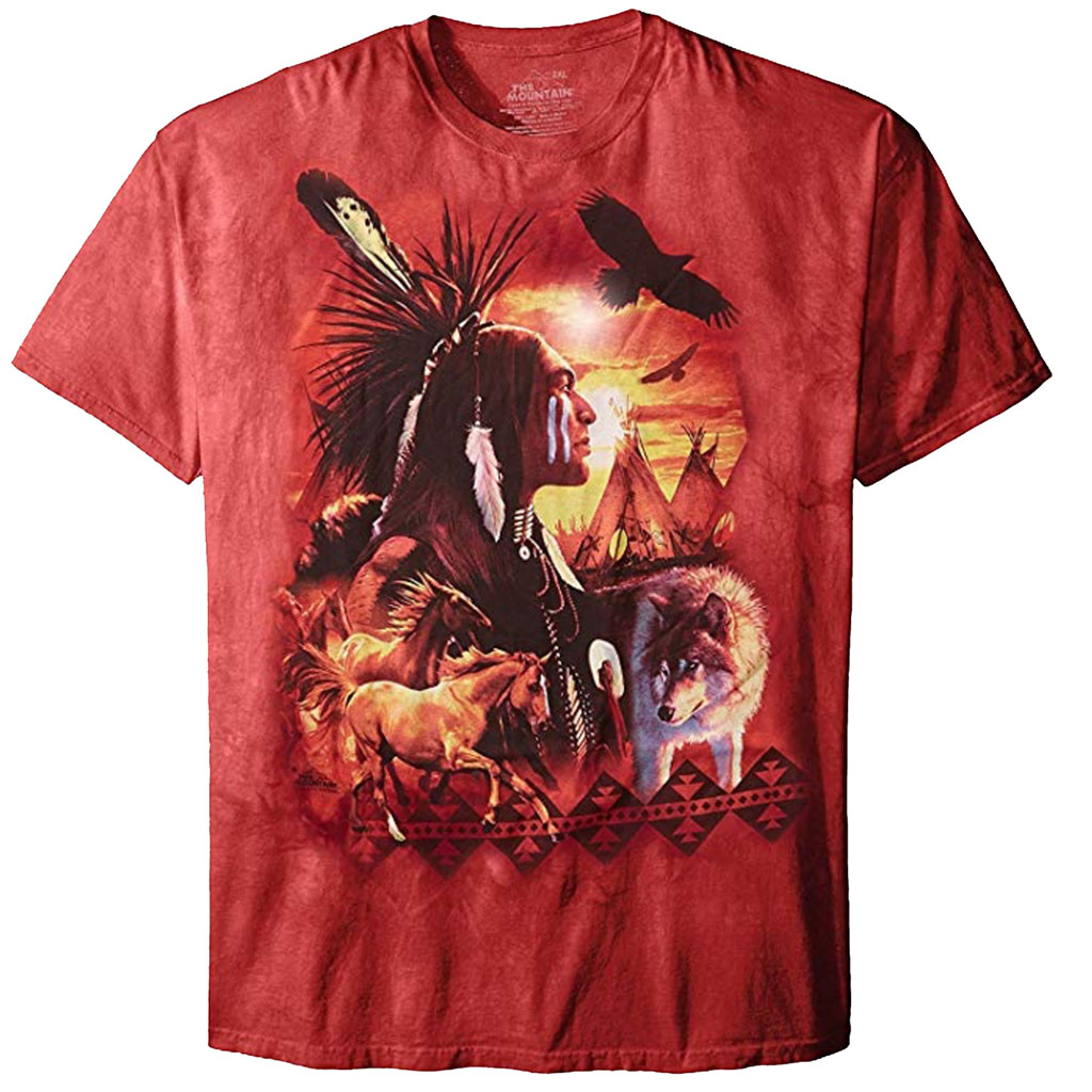 Ref Mt2257 The Mountain Indian Collage Native American T Shirt La Joya Western