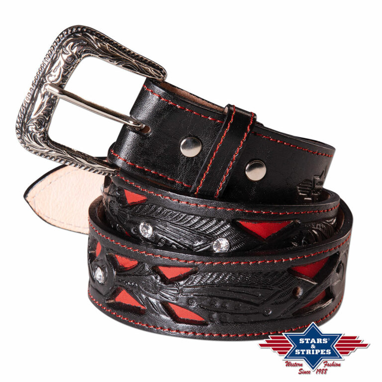 WG106 Ceintures western country en cuir STARS & STRIPES HOMME/FEMME