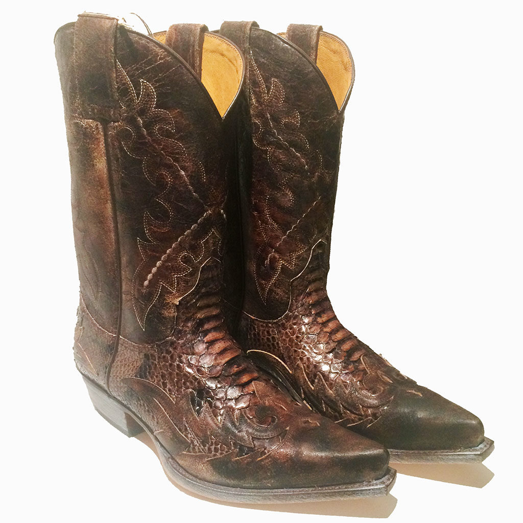 Bottes de cowboy en cuir marron Lucchese Made In USA Western bout carré
