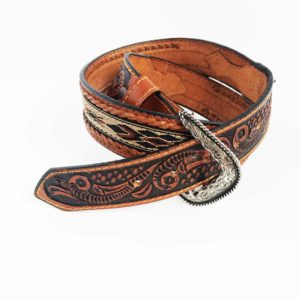 ref: 2020110 Ceinture western country motif Aztèque marron homme, femme