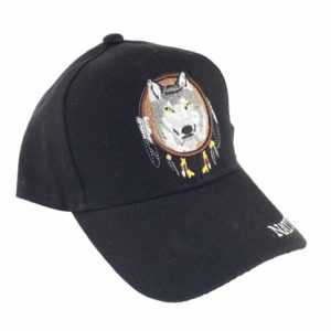 ref CASQ01BLK CASQUETTE USA- WESTERN - COUNTRY -loup color noire  homme/femme