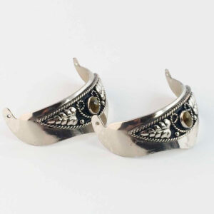 Ref:EMB-05 embout arrière pierre ambre en métal pour botte western homme/femme
