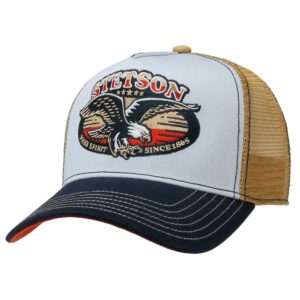 ref 7751177 STETSON CASQUETTE TRUCKER FREE LIKE AN EAGLE BEIGE-BLEU HOMME FEMME