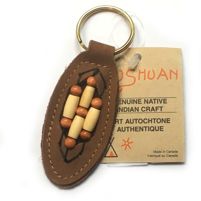 ref 501MF Porte CLEF marron foncé AMERINDIEN HURON 5 Nations Canada homme femme – Image 2