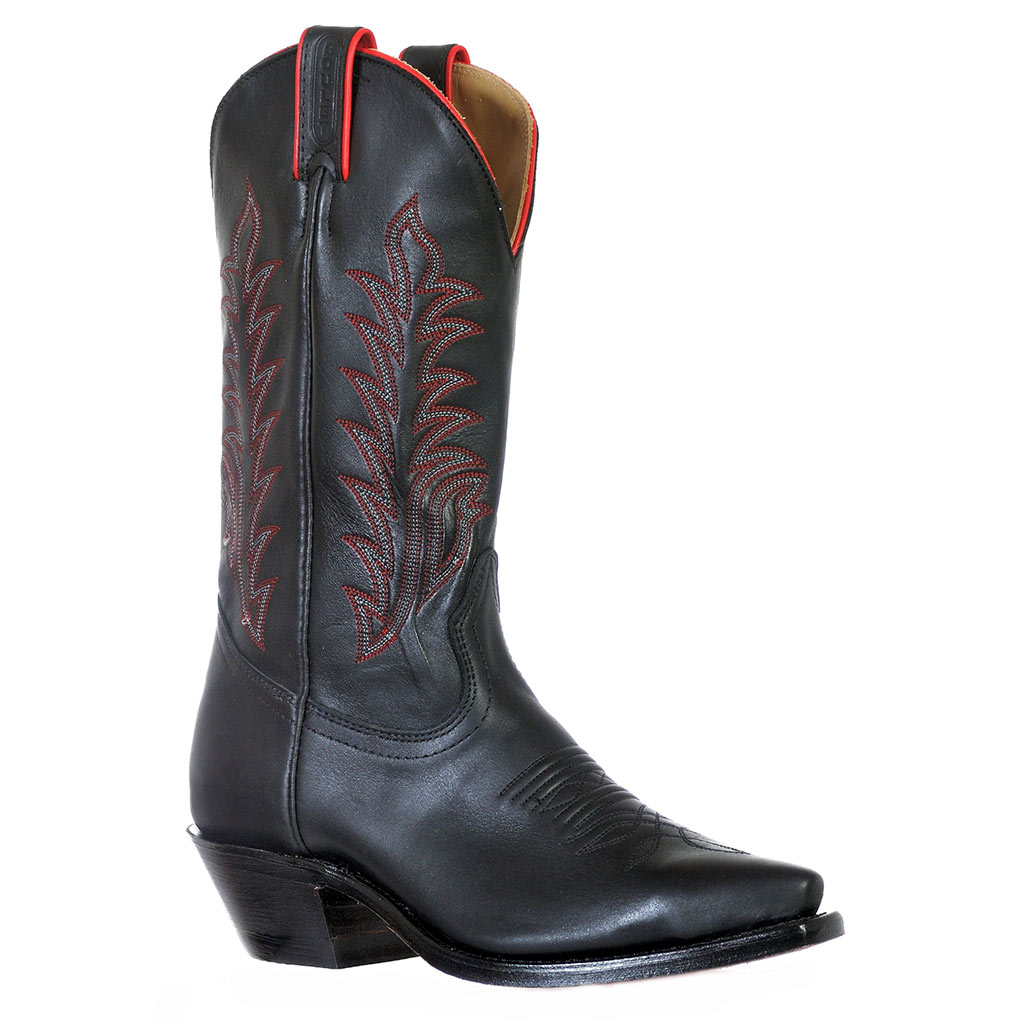 9602 Bottes country pointue Boulet noir rouge Femme la joya western