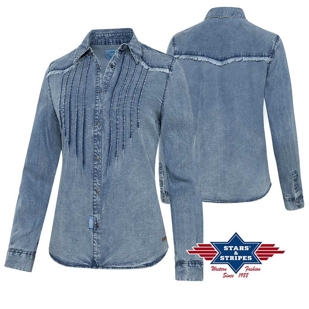 Chemise Western Femme Stars & Stripes – 100% Coton, Rouge, Style Country Rétro