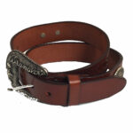 ref 10032022 ceinture marron Wrangler country cuir homme femme