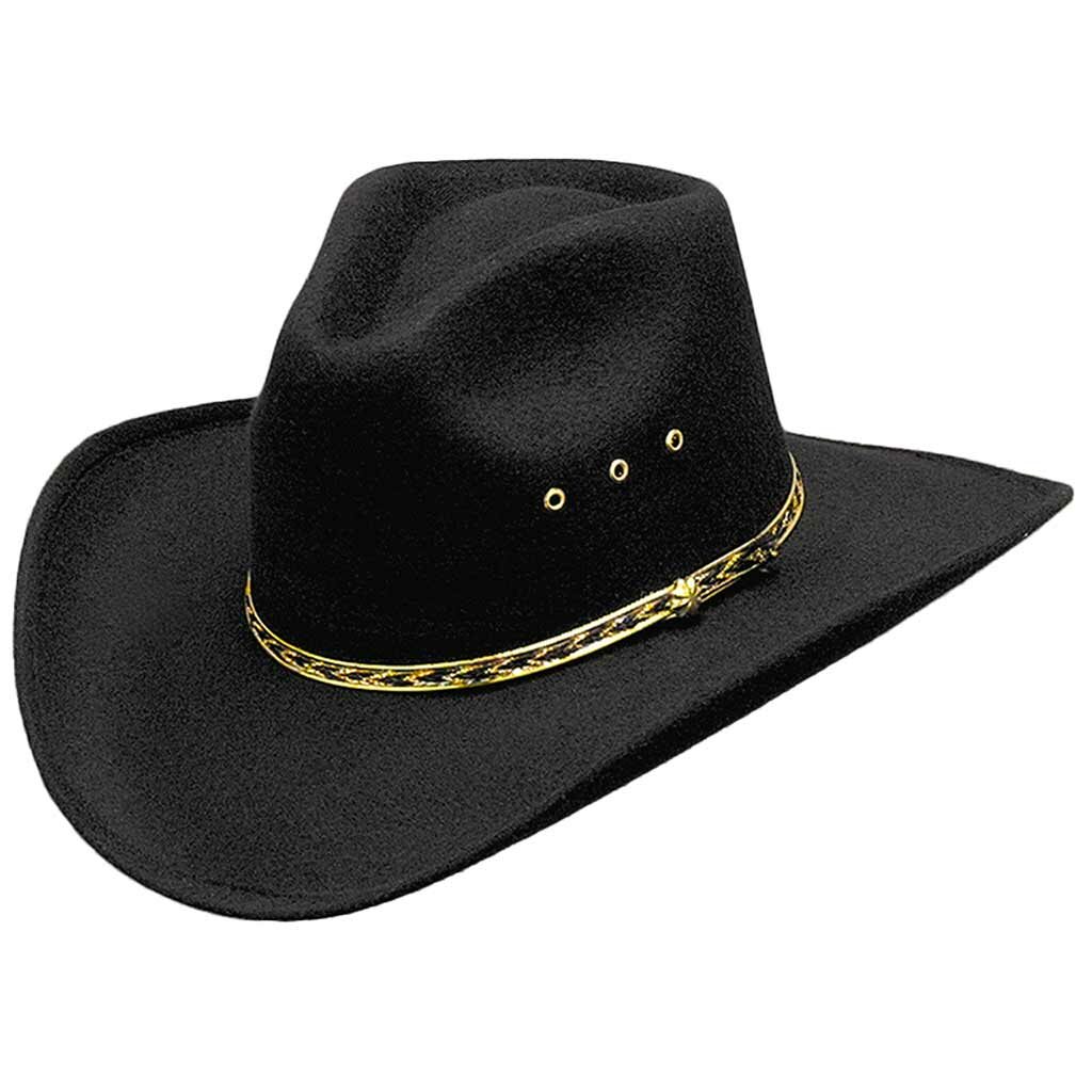 Chapeau Cowboy Western Express Inc Noir 7 3/8 - Laine USA - Lire Descriptif