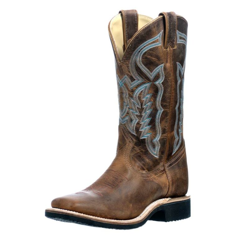 0335 Bottes Boulet western country Bout Carré Large marron femme – Image 2