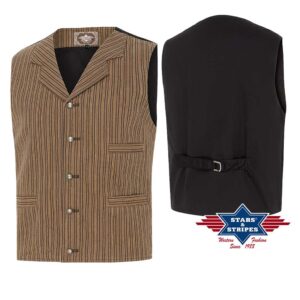 EARL Gilet marron Old West Stars and Stripes Homme