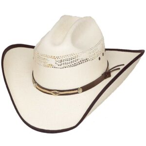 HC-75E Chapeau blanc Straw Western Bangora COUNTRY UNISEXE