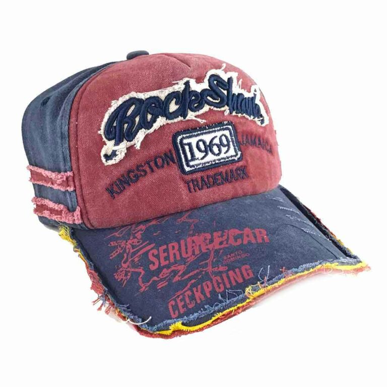 ref CAP-272LP Casquette Trucker rouge/bleu used unisexe – Image 2