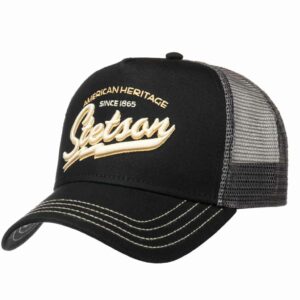 7751171 Casquette Stetson black trucker cap American heritage unisexe