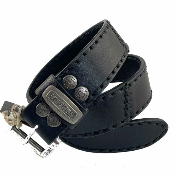 1012 Ceinture SENDRA SALVAJE NOIR western country en cuir noir UNISEXE