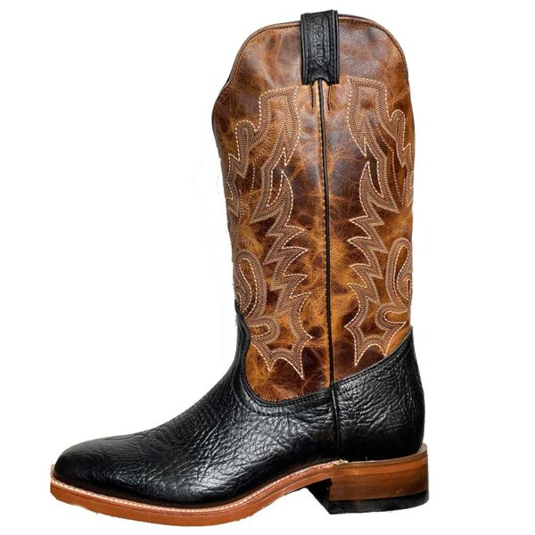 9392 Bottes Boulet western country bout carré noir/marron Femme