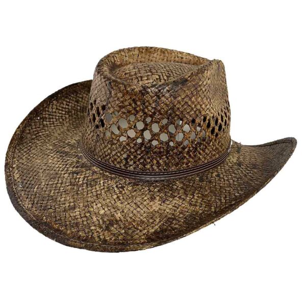 modest-6899BR Chapeau cowboy country paille marron used unisexe