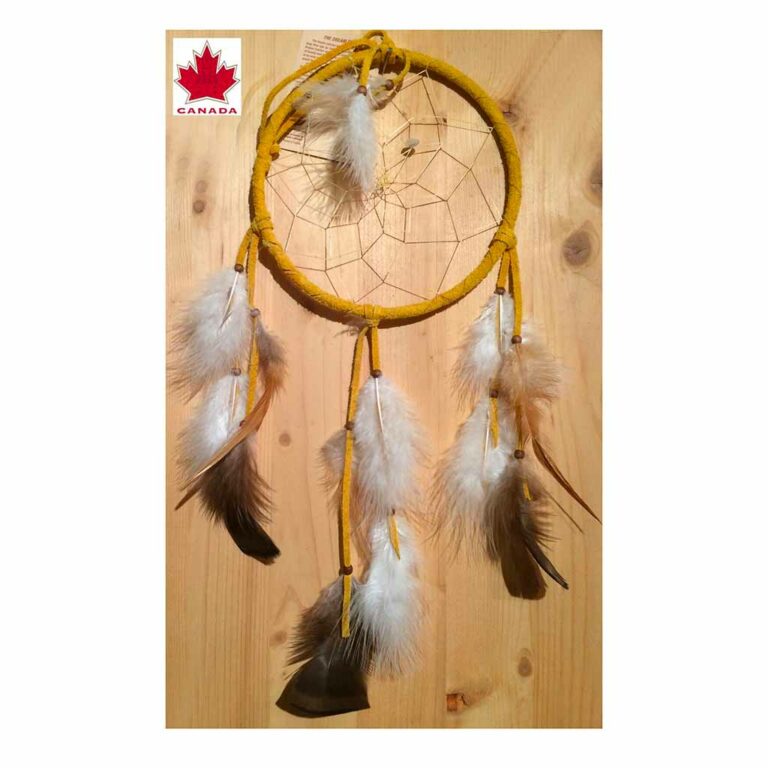Capteur de rêves TAN (diamètre 16 cm ) AMERINDIEN HURON 5 Nations Canada.