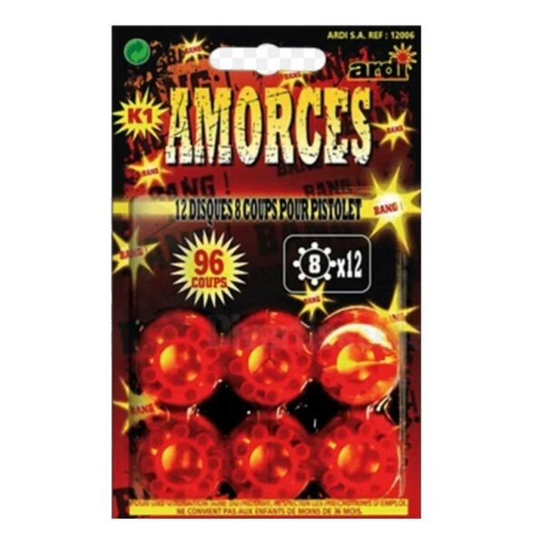 BA49 6 Balles factices + 96 amorces pour COLT Denix WESTERN