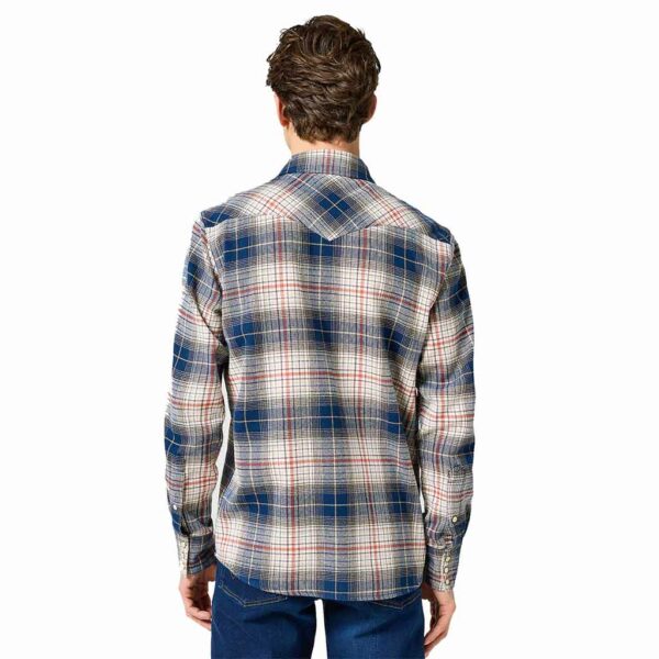 112357248 Chemise Wrangler Western Shirt in Navy Red homme