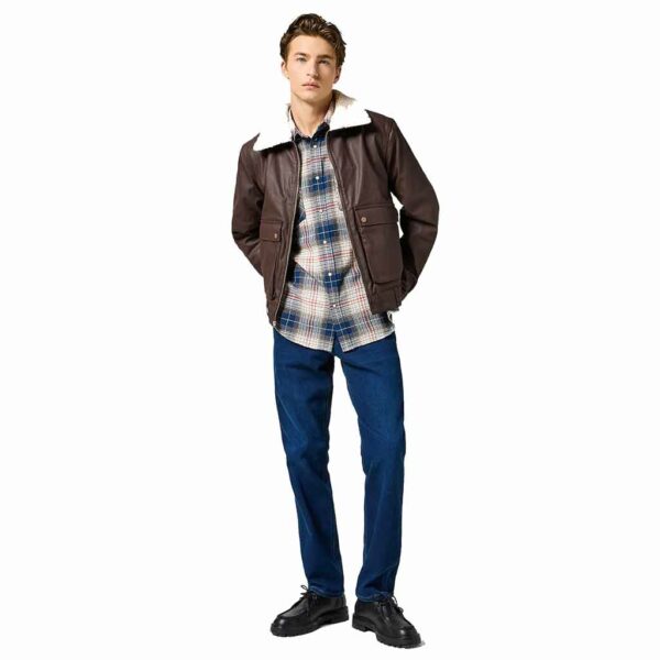 112357248 Chemise Wrangler Western Shirt in Navy Red homme