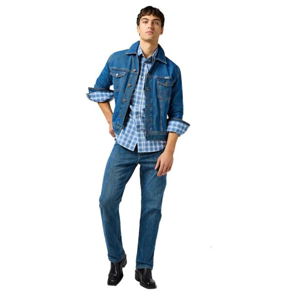 112362764-WESTERN-SHIRT-BLUE-Wrangler-bleu-country-western-homme
