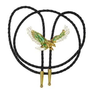 BT-1167 Cravate bolo en forme de pointe de flèche avec aigle volant et silhouette indienne Fabriqué aux États-Unis