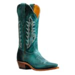 4907-boulet-botte-country-western-femme-cuir-bleu vert malachite-la-joya-western-Strasbourg