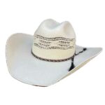 30100M Chapeau cattleman country western Straw couleur blanc unisexe