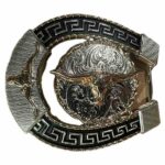 BKC1702 Boucle de ceinture country western fer a cheval tete de vache unisexe